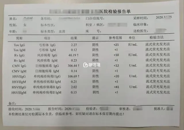 某优生优育检查报告单结果